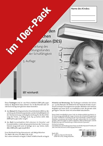 Testbogen zu den Diagnostischen Einschätzskalen (DES) zur Beurteilung des Entwicklungsstandes und der Schulfähigkeit: (10er Pack)