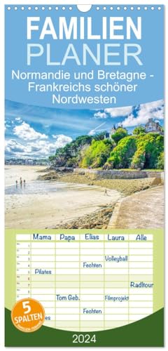Familienplaner 2024 - Normandie und Bretagne - Frankreichs schöner Nordwesten mit 5 Spalten (Wandkalender, 21 cm x 45 cm) CALVENDO