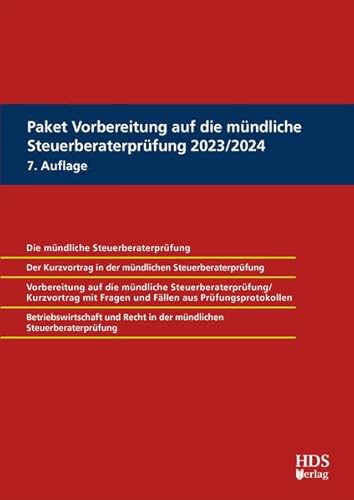 Paket Vorbereitung auf die mündliche Steuerberaterprüfung 2023/2024 von HDS-Verlag
