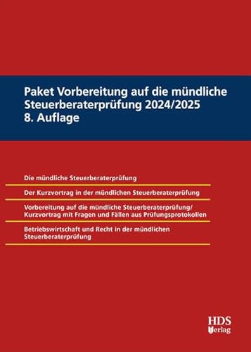 Paket Vorbereitung auf die mündliche Steuerberaterprüfung 2024/2025 von HDS-Verlag