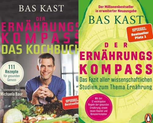 Bas Kast 2er Set bestehend aus: Der Ernährungskompass + Das Kochbuch plus 3 extra Lesezeichen [Perfect Paperback] Bas Kast