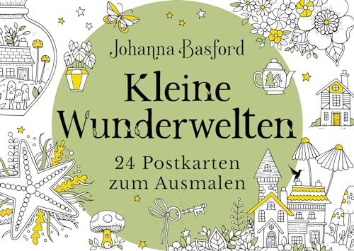 Kleine Wunderwelten: 24 Postkarten zum Ausmalen. Passend zum Buch von Johanna Basford