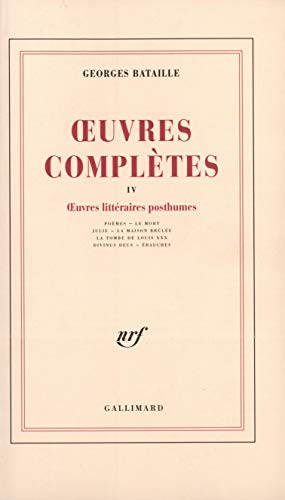 Oeuvres completes 4: Divers recits, poemes, fragments, ebauches von GALLIMARD