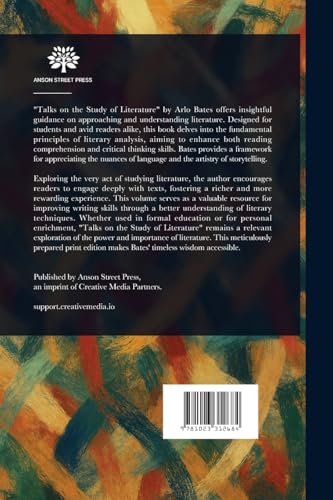 Talks on the Study of Literature. von Anson Street Press