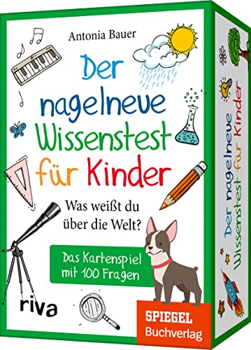 Der nagelneue Wissenstest für Kinder – Was weißt du über die Welt?: Das Kartenspiel mit 100 Fragen. Ab 8 Jahren. Das perfekte Geschenk für Schulanfang, Geburtstag, Weihnachten oder Ostern von riva Verlag