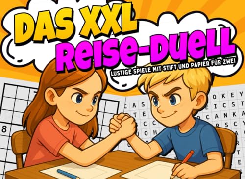 Das XXL Reise-Duell: Lustige Spiele mit Stift und Papier für zwei - Reise-Bingo, Rätselspaß und Duelle zu zweit | Knobeln, lachen und gewinnen im Auto, Flugzeug, Zug und Urlaub Das XXL Reise-Duell: Lustige Spiele mit Stift und Papier für zwei - Reise-Bingo, Rätselspaß und Duelle zu zweit | Knobeln, lachen und gewinnen im Auto, Flugzeug, Zug und Urlaub von DLE Unlimited