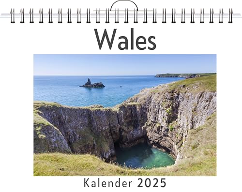 Wales - (Wandkalender 2025, Kalender DIN A4 quer, Monatskalender im Querformat mit Kalendarium, das perfekte Geschenk)