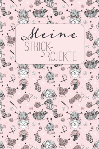Meine Strick-Projekte: Projekt-Notizbuch Stricken und Häkeln Wolle rosa | Projektdetailseiten, Strickmusterpapier und Sockentabellen | Übersicht über Handarbeiten