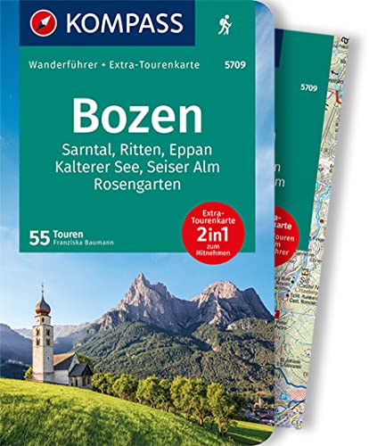 KOMPASS Wanderführer Bozen, Sarntal, Ritten, Eppan, Kalterer See, Seiser Alm, Rosengarten, 55 Touren: Sarntal, Ritten, Eppan, Kalterer See, Seiser Alm, Rosengarten, mit Tourenkarten und Höhenprofilen