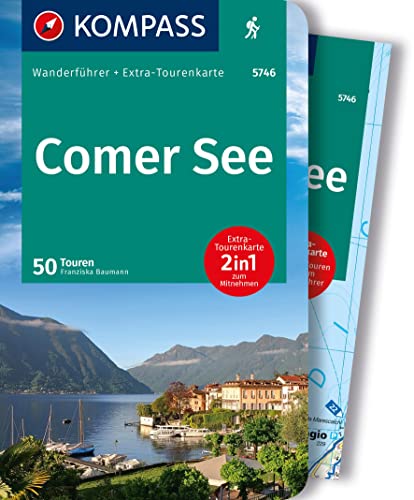 KOMPASS Wanderführer Comer See, 50 Touren mit Extra-Tourenkarte: GPS-Daten zum Download von Kompass