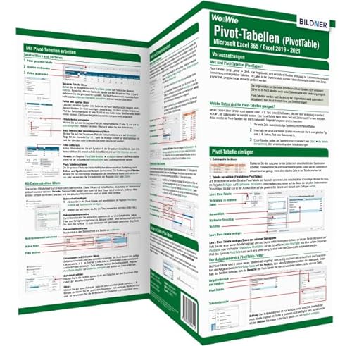 Pivot-Tabellen (PivotTable) Microsoft Excel 365 / Excel 2019 - 2021: Die Wo&Wie Schnellübersicht von BILDNER Verlag