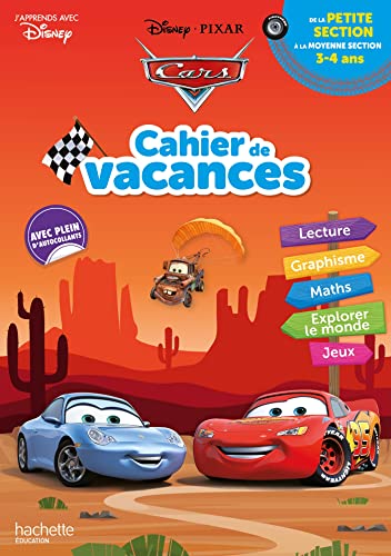 Disney - Cars - De la Petite à la Moyenne section - Cahier de vacances 2024