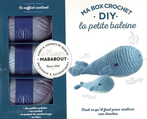 Box crochet DIY - La petite baleine: Avec 3 petites pelotes, un aiguillée de fil noir, un crochet, un paquet de rembourrage, un livre von MARABOUT
