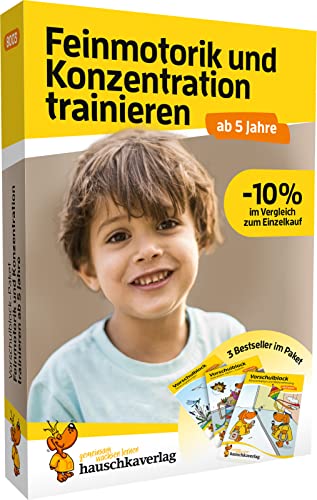 Vorschulblock-Paket ab 5 Jahre - Feinmotorik und Konzentration trainieren: 3 bunte Rätselblöcke mit Förderung die Freude macht (Übungshefte-Pakete für Kindergarten und Vorschule, Band 8003)