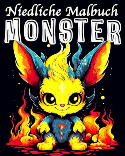 Monster Malbuch: 60 Einzigartige Niedlich Monster Bilder Malbuch für Stressabbau und Entspannung von Blurb