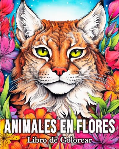 Animales en Flores Libro de Colorear: 50 Imágenes de Animales Encantados para Aliviar el Estrés y Relajarse von Blurb