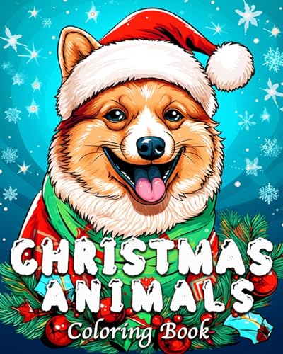 Christmas Animals Coloring Book: 55 Cute Animal Illustrations for Stress Relief and Relaxation von Blurb