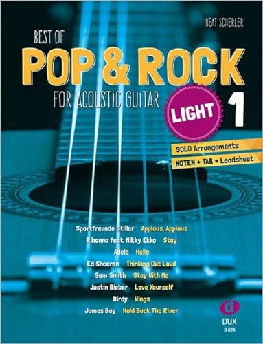 Best of Pop & Rock for Acoustic Guitar light 1: Solo ArrangementsNoten + TAB + Leadsheet