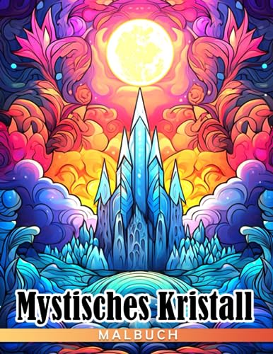 Mystisches Kristall-Malbuch: Fantasy-Illustrationen Geschenkidee für Kinder & Jugendliche zur Stressreduzierung & Entspannung | 85x11 Zoll