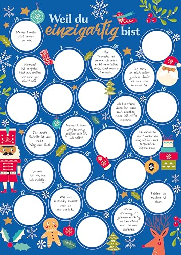 Weil du einzigartig bist – Der Rubbel-Adventskalender für Jungs: 24 Mutmachsprüche zum Freirubbeln. Tolles Geschenk für Sohn, Neffe und Enkel. Für mehr Mut und Selbstbewusstsein. Ab 10 von RIVA