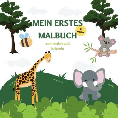 Mein erstes Kritzel- und Malbuch: Tierische Abenteuer für Kinder ab 1 Jahr: Mit verschiedenen Tieren und einfachen Motiven zum Ausmalen und Kritzeln von Independently published