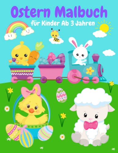 Ostern Malbuch Ab 3 Jahren: Ostergeschenke für Jungen und Mädchen | Oster Malbuch für Kinder | Über 50 süße Ostermotive zum Kritzeln und Ausmalen mit Osterhase, Ostereiern und vielem mehr