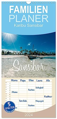 Familienplaner 2024 - Karibu Sansibar mit 5 Spalten (Wandkalender, 21 cm x 45 cm) CALVENDO
