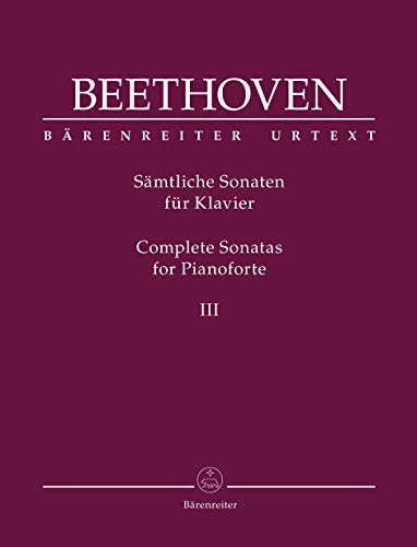 Sämtliche Sonaten für Klavier III. Spielpartitur, Sammelband, Urtextausgabe. Ludwig van Beethoven. Sämtliche Sonaten für Klavier 3 ; BÄRENREITER ... 04.01.2021, Preis ab dem 05.01.2021 EUR 34,95