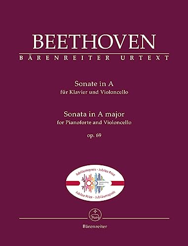 Sonate für Klavier und Violoncello in A op. 69. Spielpartitur, Stimme, Urtextausgabe. BÄRENREITER URTEXT