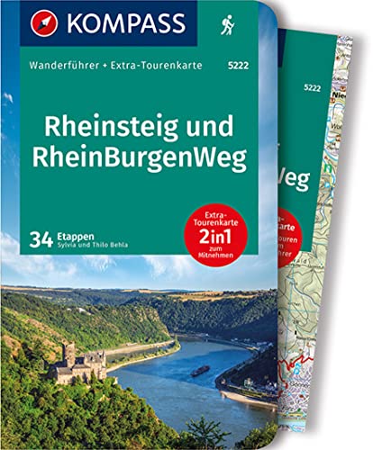 KOMPASS Wanderführer Rheinsteig RheinBurgenWeg, 60 Touren: mit Extra-Tourenkarte Maßstab 1:50.000, GPX-Daten zum Download