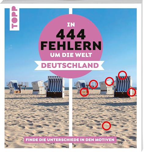In 444 Fehlern um die Welt – Deutschland. Finde die Unterschiede in den schönsten Motiven Deutschlands: Suchbilder mit Fernwehgarantie – Für den Urlaub oder Zuhause In 444 Fehlern um die Welt – Deutschland. Finde die Unterschiede in den schönsten Motiven Deutschlands: Suchbilder mit Fernwehgarantie – Für den Urlaub oder Zuhause