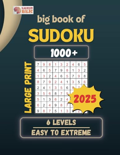 Big book of SUDOKU (1000+ puzzles): 6 levels - easy to extreme von Independently published
