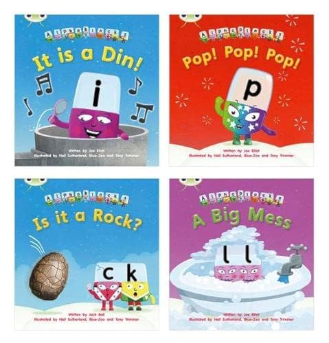 Learn to Read at Home with Bug Club Phonics Alphablocks: Phase 2 - Reception Term 1 (4 fiction books) Pack A (Phonics Bug)