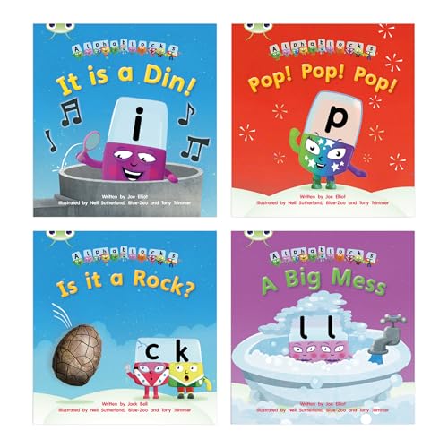 Learn to Read at Home with Bug Club Phonics Alphablocks: Phase 2 - Reception Term 1 (4 fiction books) Pack A (Phonics Bug)