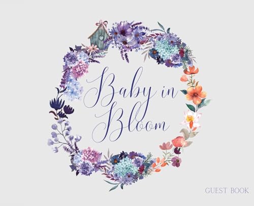 Baby in Bloom, Baby Shower hardback Guest Book (landscape) von Lulu and Bell
