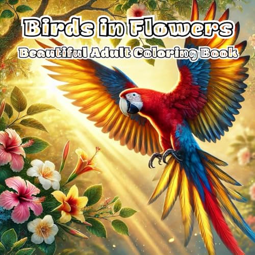 Birds and Flowers Beautiful Adult Coloring Book | 40 pages of magical coloring with beautiful Birds in Flowers for those who want to relax and immerse ... behind.: Color with us and enjoy the process! von Independently published