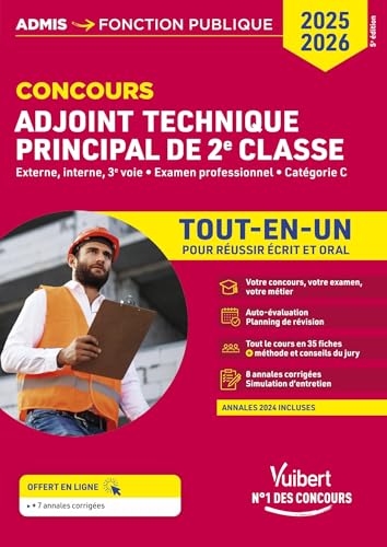 Concours Adjoint technique principal de 2e classe - Catégorie C - Tout-en-un - Annales 2024 incluses: Concours externe, interne et 3e voie, examen professionnel 2025-2026 von VUIBERT