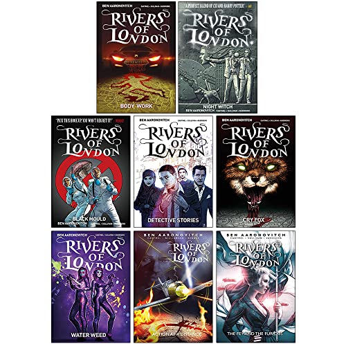 Rivers Of London Series (Vol 1-8) Ben Aaronovitch Collection 8 Books Set (Body Work, Night Witch, Black Mould, Detective Stories, Cry Fox, Water Weed, Action at a Distance, The Fey and the Furious)