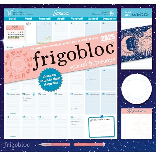 Frigobloc Mensuel 2025 spécial Horoscope (de janv. à dec. 2025): Avec un crayon von PLAY BAC