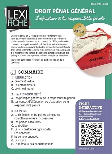 Droit pénal général: L'infraction et la responsabilité pénale