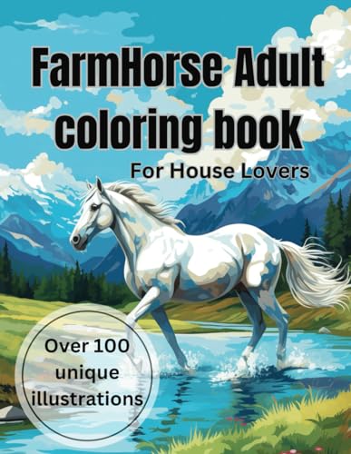 FarmHorse Adult Coloring Book for Horse Lovers: Large Print for Stress Relief and Relaxation von Independently published