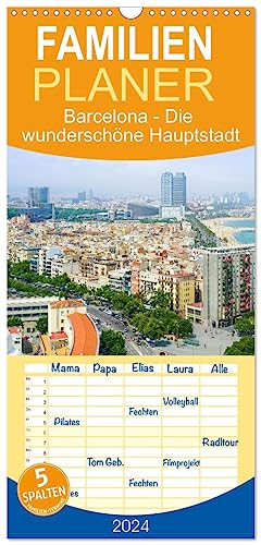 Familienplaner 2024 - Barcelona - Die wunderschöne Hauptstadt Kataloniens. mit 5 Spalten (Wandkalender, 21 cm x 45 cm) CALVENDO