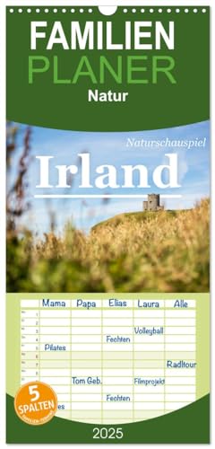 Familienplaner 2025 - Naturschauspiel Irland mit 5 Spalten (Wandkalender, 21 cm x 45 cm), CALVENDO von CALVENDO