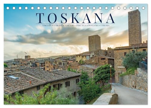 Motive der Toskana (Tischkalender 2025 DIN A5 quer), CALVENDO Monatskalender: Versinken Sie in der bezaubernden Landschaft der Toskana. von CALVENDO