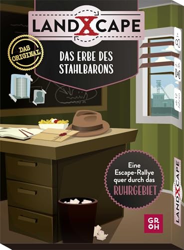 LandXcape - Das Erbe des Stahlbarons: Eine Escape-Rallye quer durch das Ruhrgebiet | Mehrfach spielbares Escape Game mit 50 Karten für Kinder ab 12 ... & Erwachsene (Regionale Exit-Spiele-Krimis)