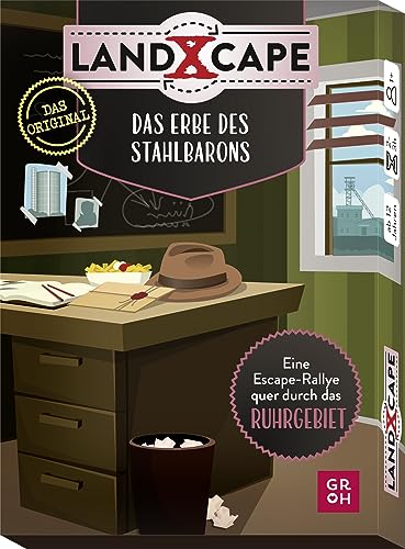 LandXcape - Das Erbe des Stahlbarons: Eine Escape-Rallye quer durch das Ruhrgebiet | Mehrfach spielbares Escape Game mit 50 Karten für Kinder ab 12 ... & Erwachsene (Regionale Exit-Spiele-Krimis)