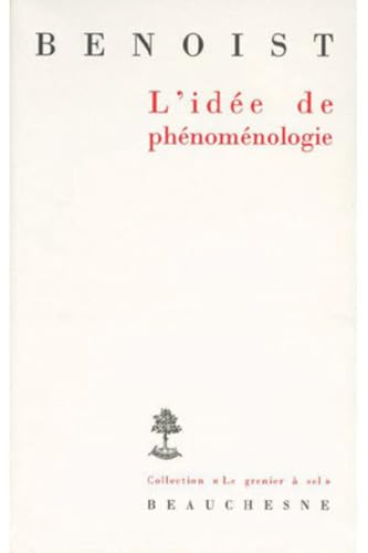 L'idée de phénoménologie