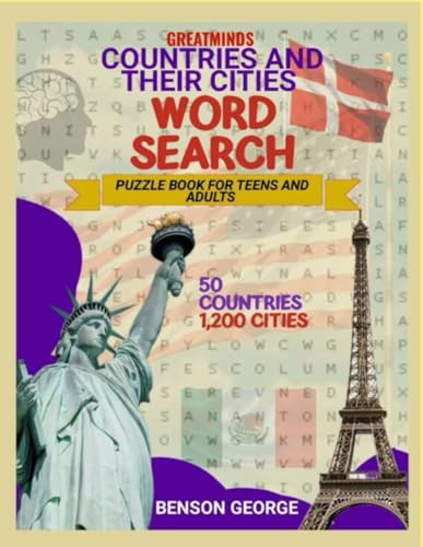Greatminds Countries and their cities word search puzzle book (For teens and adults) von Independently published