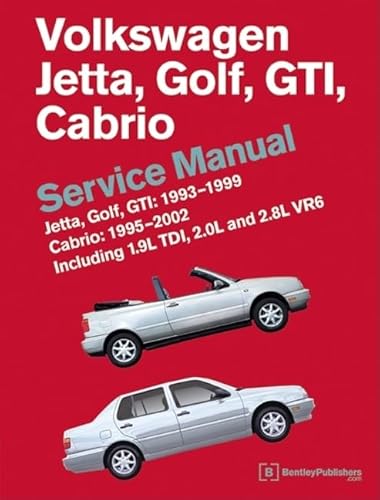 Volkswagen Jetta, Golf, GTI: 1993, 1994, 1995, 1996, 1997, 1998, 1999 Cabrio: 1995, 1996, 1997, 1998, 1999, 2000, 2001, 2002 (A3 Platform) Service Man: Including 1.9l Tdi, 2.0l and 2.8l Vr6