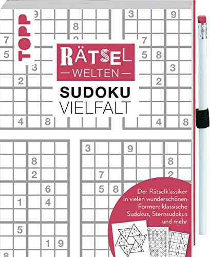 Rätselwelten – Sudoku Vielfalt | Der Rätselklassiker in vielen wunderschönen Formen: klassische Sudokus, Sternsudokus und mehr: Inkl. farbig passendem Stift zum direkt Losrätseln Rätselwelten – Sudoku Vielfalt | Der Rätselklassiker in vielen wunderschönen Formen: klassische Sudokus, Sternsudokus und mehr: Inkl. farbig passendem Stift zum direkt Losrätseln